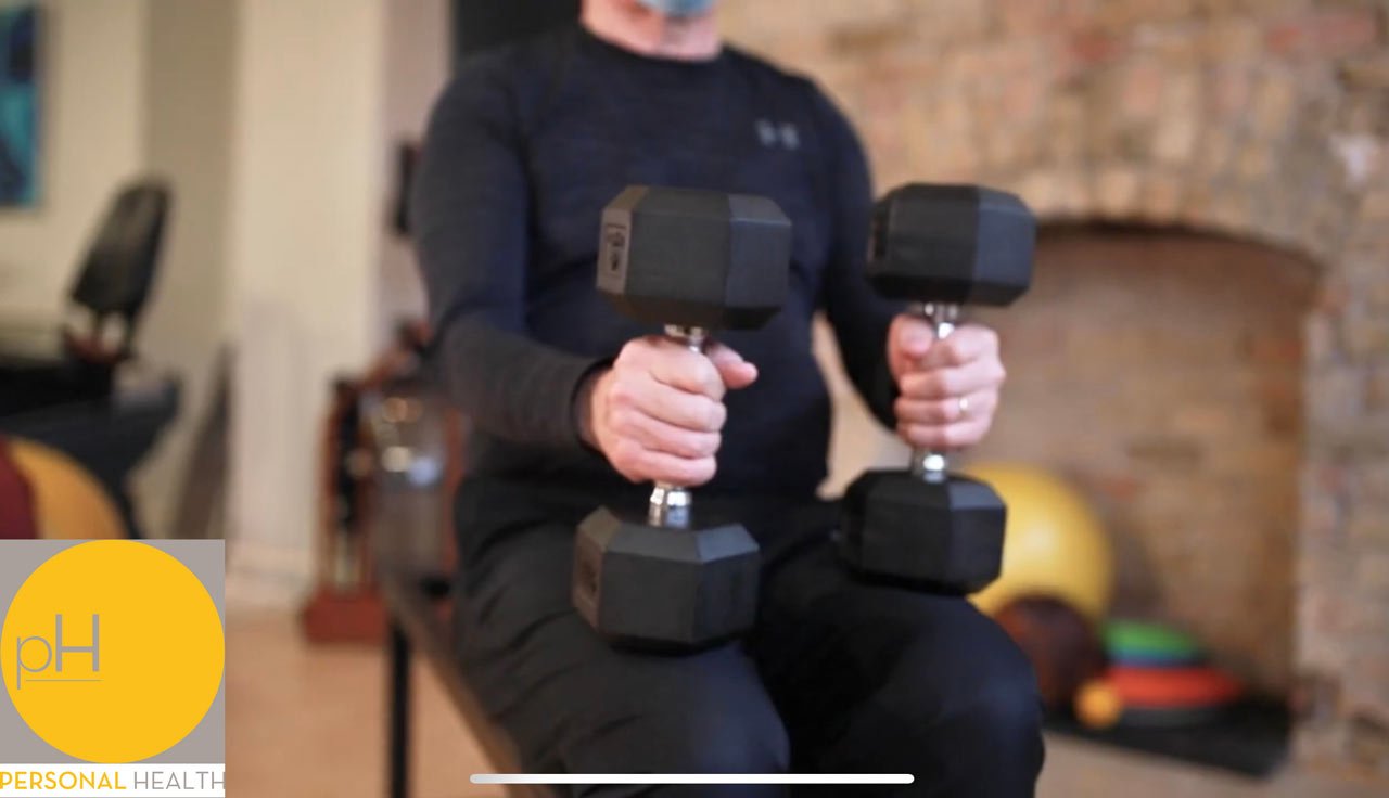 Person holding weights